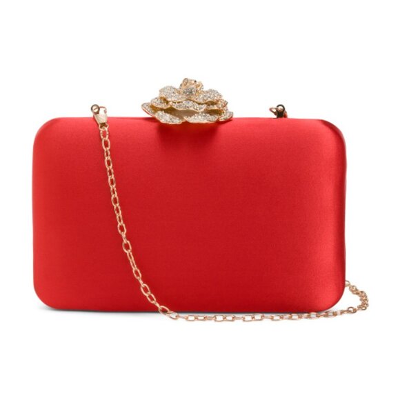NATASHA Crystal Satin Clutch - Picture 1 of 5